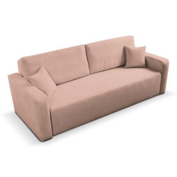 Furnishings For Less UK Mia 3 Seater Pink Cord Fabric Sofa Bed Full Back Versatile Pull Out Bed - thumbnail 3