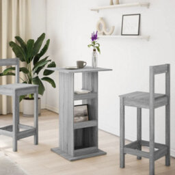 Berkfield Bar Table With Storage Grey Sonoma 60X60X102 Cm Engineered Wood - thumbnail 3