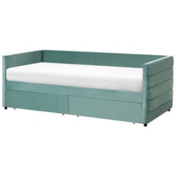 Wyld And Coco Living Mint Green Velvet 3Ft Single Daybed With Quilted Upholstery And Drawers - thumbnail 5