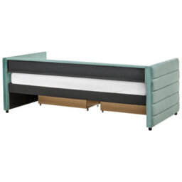 Wyld And Coco Living Mint Green Velvet 3Ft Single Daybed With Quilted Upholstery And Drawers - thumbnail 8