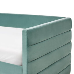 Wyld And Coco Living Mint Green Velvet 3Ft Single Daybed With Quilted Upholstery And Drawers - thumbnail 9