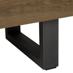 Beliani Nest And Nook Industrial Sideboard 3 Door Dark Brown With Grey Sled Metal Base And Aluminium Handles - thumbnail 9