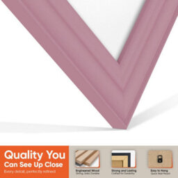 "AK Frames 25X17"" Pink Classic Vinyl Record Frame With White Mount For 12 Inch Lp Cover & Disc - Overlapped Design" - thumbnail 3