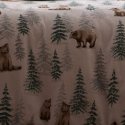 Dreams & Drapes Bear Walks Brushed Cotton Natural Duvet Cover Set - thumbnail 3