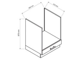 Impact Furniture Kitchen Oven Housing Unit 600mm Cabinet Cupboard For Single Oven Grey Oak 60Cm Storage Door Clara - thumbnail 3