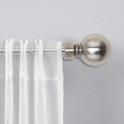 Moonlight Bedding Extendable Metal Curtain Pole With Ball Finials - Adjustable Plain Curtain Rod (Brushed Silver, 48 - 84 Inch) - thumbnail 8