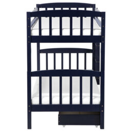 Beliani Bunk Bed With Drawers Wood Revin 90 X 200 Cm (Eu Single) Navy Blue - thumbnail 6