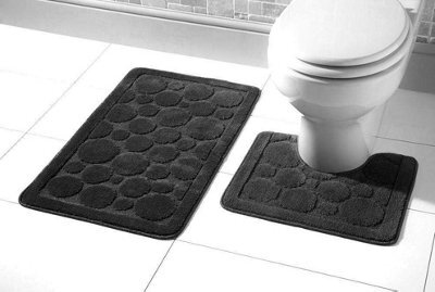 Cali Bath Mat Set In Black Black