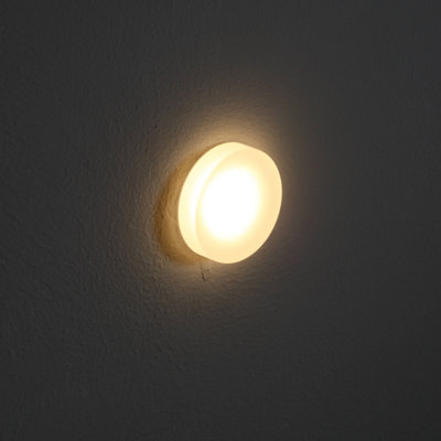Ultra Beam Lighting Ultrabeam Round Acrylic Mini Recessed Indoor Wall Light - Step And Stair Riser Light 1 Watt Led Sandblasted Finish - image 1
