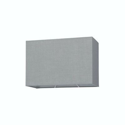 Straight Sided Rectangle Lamp Shade Grey Cotton Fabric 40W E27 Or B22 Gls - image 1