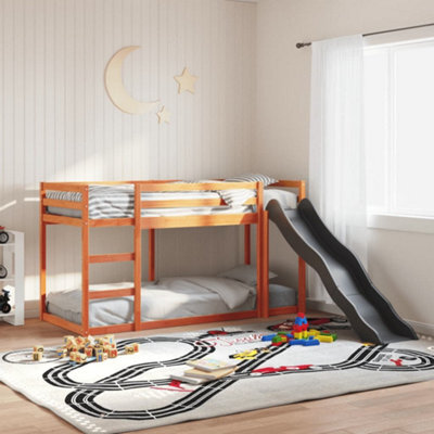 Berkfield Bunk Bed With Slide&ladder Without Mattress Wax Brown 90X200 Cm - image 1
