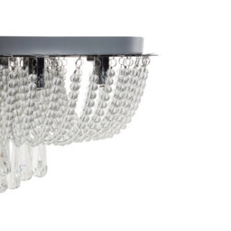 Wyld And Coco Silver Crystal Chandelier Ceiling Light With Polished Chrome Finish, 45Cm Diameter, 23Cm Height - thumbnail 4