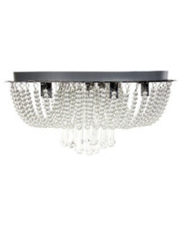 Wyld And Coco Silver Crystal Chandelier Ceiling Light With Polished Chrome Finish, 45Cm Diameter, 23Cm Height - thumbnail 1