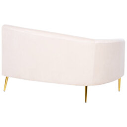 Beliani Curved Sofa 4 Seater Moss Velvet Light Beige - thumbnail 9