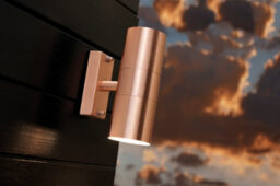 Nordlux Tin Double Outdoor Patio Terrace Garden Wall Light In Copper (Height) 17Cm - thumbnail 1