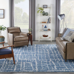 Blue Silver Wool Handmade Luxurious Modern,abstract Rug For Bedroom & Living Room-236Cm X 297Cm - thumbnail 2