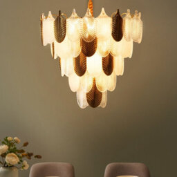 Wyld And Coco, Luxeaura 46Cm Brass And Glass Chandelier - thumbnail 2