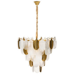 Wyld And Coco, Luxeaura 46Cm Brass And Glass Chandelier - thumbnail 4