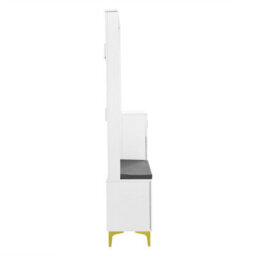 Matteo Luxury Hallway Wardrobe Set With Shoe Bench, Hooks And Drawers - White - thumbnail 6