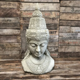 Burgess Xl Thai Buddha Head Stone Statue Oriental Bust British Made Outdoor Garden Ornament - thumbnail 1