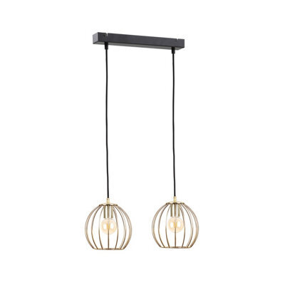 Luminosa Lighting Luminosa Globe Bar Pendant Ceiling Light Black, Gold, 50Cm, 2X E27