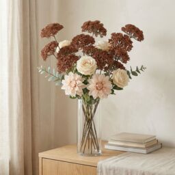 Candlelight Burnt Orange Sedum Single Stem Artificial Flower (H) 860mm - thumbnail 5