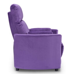 Manual Recliner Chair In Purple Velvet Fabric - thumbnail 7