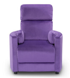 Manual Recliner Chair In Purple Velvet Fabric - thumbnail 6