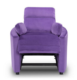 Manual Recliner Chair In Purple Velvet Fabric - thumbnail 5