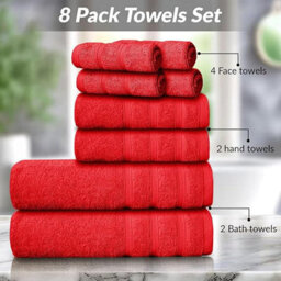 Casabella Luxury 100% Egyptian Cotton Towel Bale 8 Pieces 550 Gsm - thumbnail 4