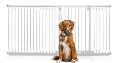 Bettacare Extra Tall Elite Dog Gate, 207Cm - 216Cm, Matt White, Extra Tall 96.8Cm In Height, Pressure Fit Pet Gate - image 1