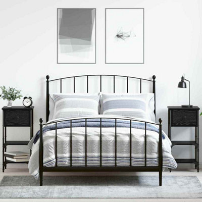 Berkfield Bedside Cabinets 2 Pcs Black Oak 34X36X70 Cm Engineered Wood - image 1