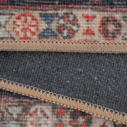 Loomed Terracotta Red Vintage Persian Inspired Washable Long Runner Rug 60Cm X 240Cm - thumbnail 8