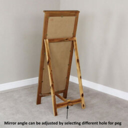 The Furniture Market Rustic Oak Floor Standing Cheval Mirror - H1370 X W530 X D590mm - thumbnail 4