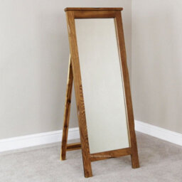 The Furniture Market Rustic Oak Floor Standing Cheval Mirror - H1370 X W530 X D590mm