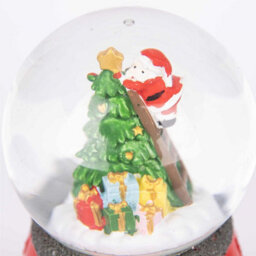 Shatchi Musical Christmas Snowglobe Large Water Ball Features Santa On Tree Scene Cute Resin Base- Christmas Table Mantel Decorations - thumbnail 7