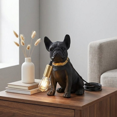 Garden Greatness Urban Frenchie Holding Bulb Table Lamp - image 1