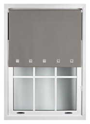 Furnished Blackout Roller Blinds With Square Eyelets And Metal Fittings- Dark Grey Trimmable (W)225Cm (L)210Cm - thumbnail 2
