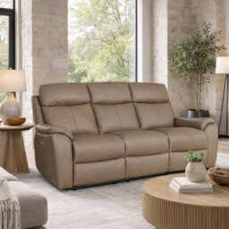 Aspire Kingsmere 3 Seater Power Recliner Sofa, Mushroom
