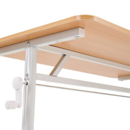 Living And Home Natural Wood Colour Carbon Steel  Wide Manual Lift Height Adjustable Office Desk Easy Household Setup 100Cm(W) - thumbnail 6