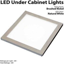Brushed Nickel Ultra-Slim Square Under Cabinet Kitchen Light Kit With Natural White Led - thumbnail 3