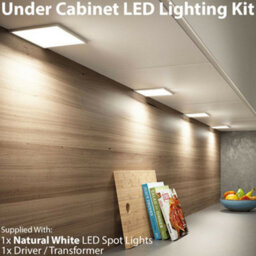 Brushed Nickel Ultra-Slim Square Under Cabinet Kitchen Light Kit With Natural White Led - thumbnail 2