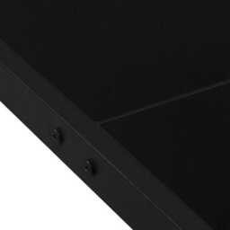 Berkfield Garden Table 130X130X72 Cm Black Steel And Glass - thumbnail 4