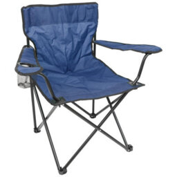 Harbour Housewares Folding Canvas Camping Chairs - Matt Black/navy - Pack Of 4 - thumbnail 5