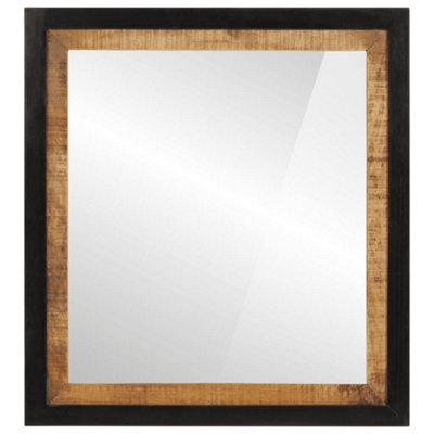 Berkfield Bathroom Mirror 55X1X60 Cm Glass And Solid Wood Mango - image 1