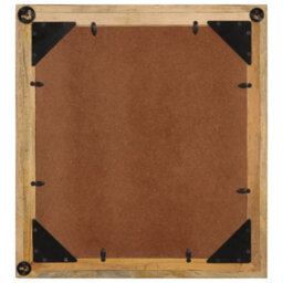 Berkfield Bathroom Mirror 55X1X60 Cm Glass And Solid Wood Mango - thumbnail 3