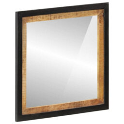 Berkfield Bathroom Mirror 55X1X60 Cm Glass And Solid Wood Mango - thumbnail 2