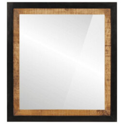 Berkfield Bathroom Mirror 55X1X60 Cm Glass And Solid Wood Mango - thumbnail 1