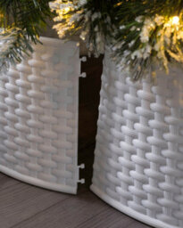 Werchristmas 65 Cm White Rattan Effect Christmas Tree Collar - thumbnail 4