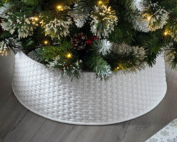 Werchristmas 65 Cm White Rattan Effect Christmas Tree Collar - thumbnail 3